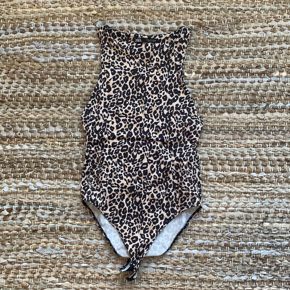 Zara Cheetah Print HalterNeck Bodysuit